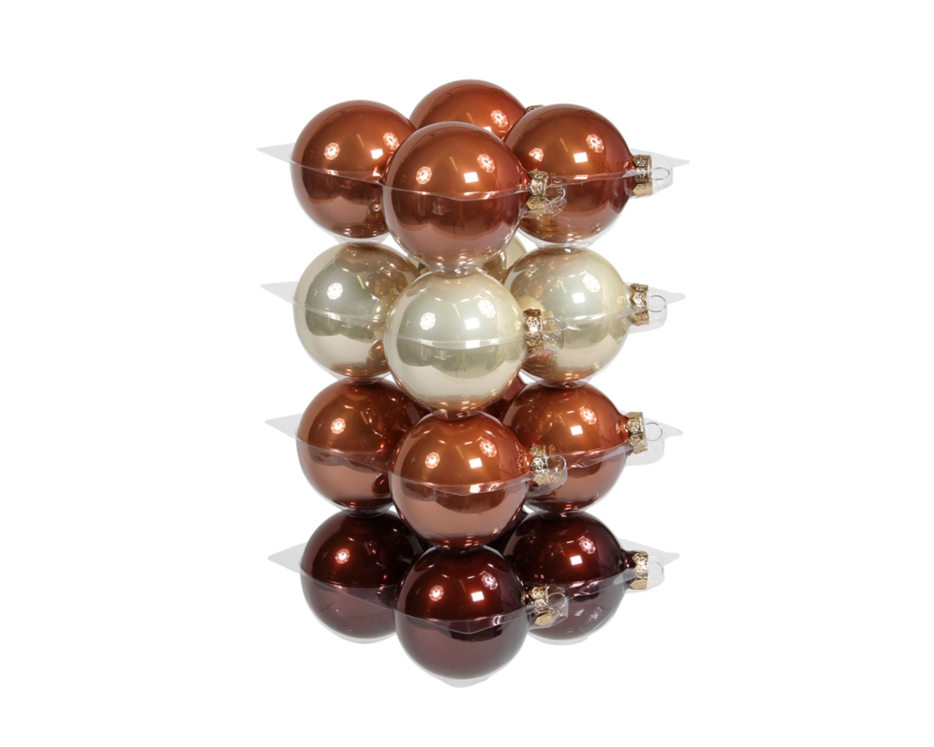 Набір скляних куль для ялинки Opal, 16 шт, 8 см, 12.2116