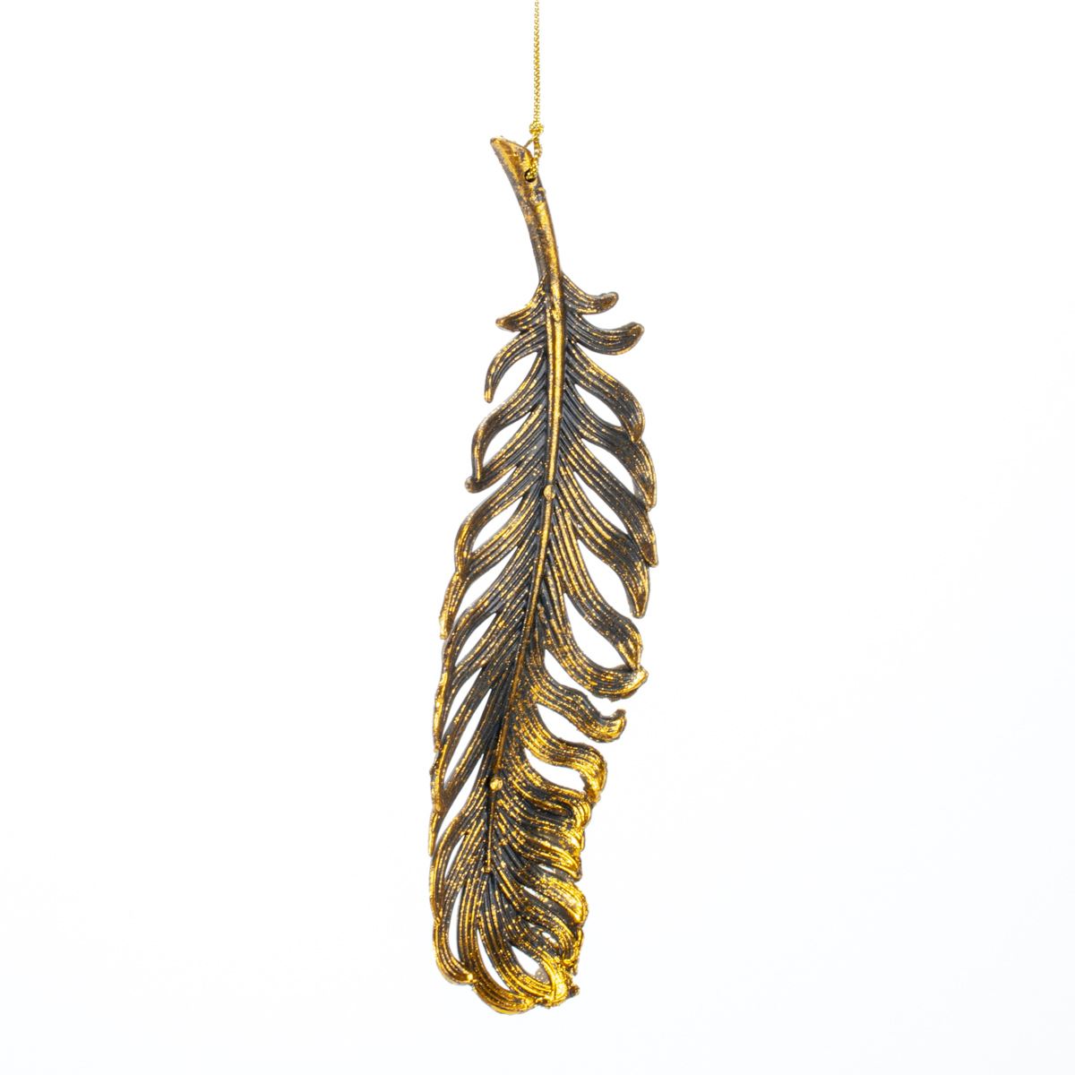 Новорічна прикраса Пір'ячко Antique gold, 19*5*2 см, 133133