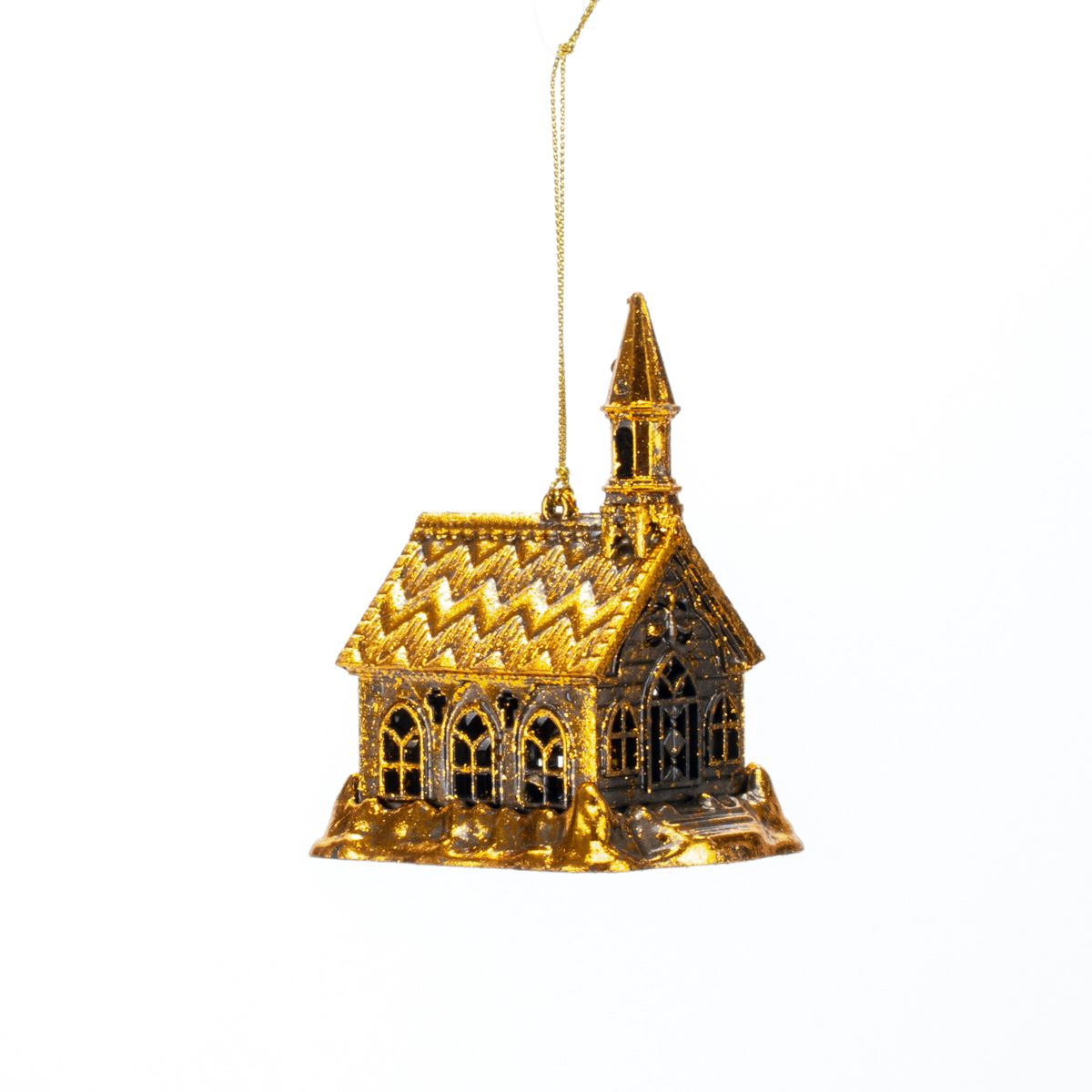 Новорічна прикраса Будинок Antique gold, 10*7,5*6 см, 146531