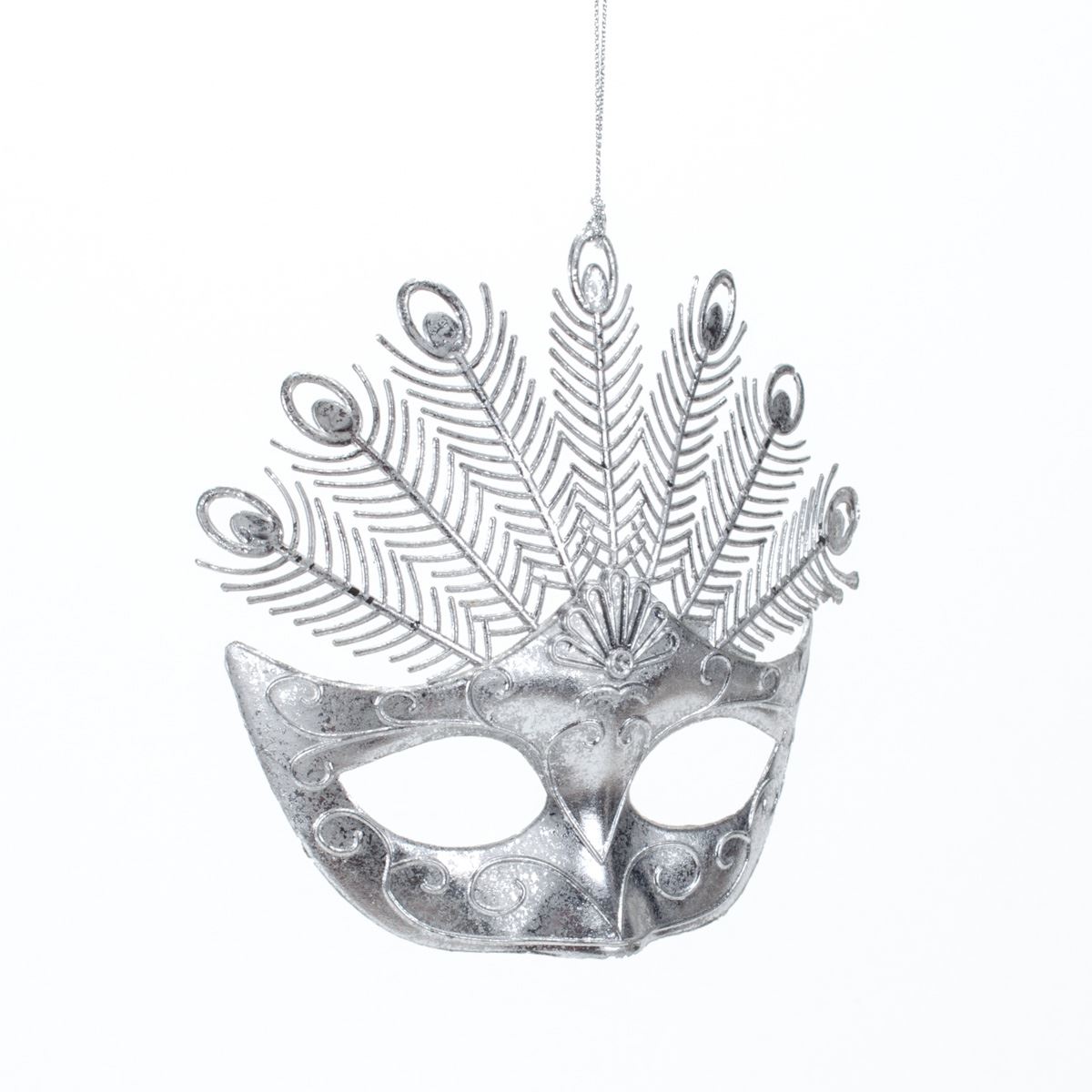 Новорічна прикраса Маска Antique silver, 13*13*3 см, 146532