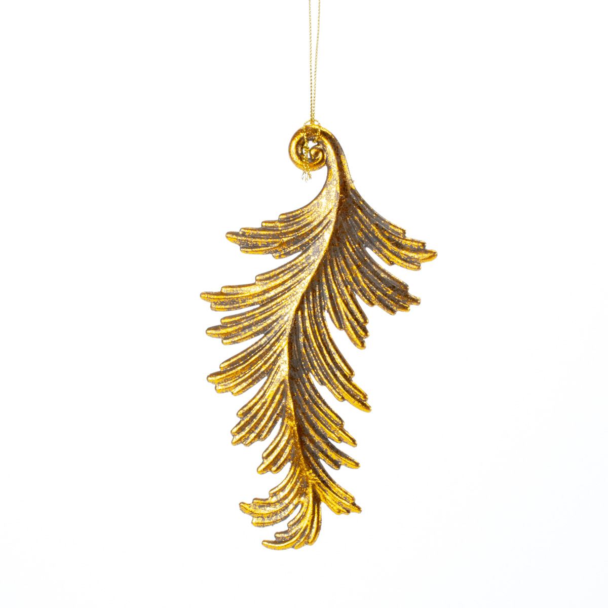 Новорічна прикраса Лист Antique gold, 17,5*9,5*1 см, 146546