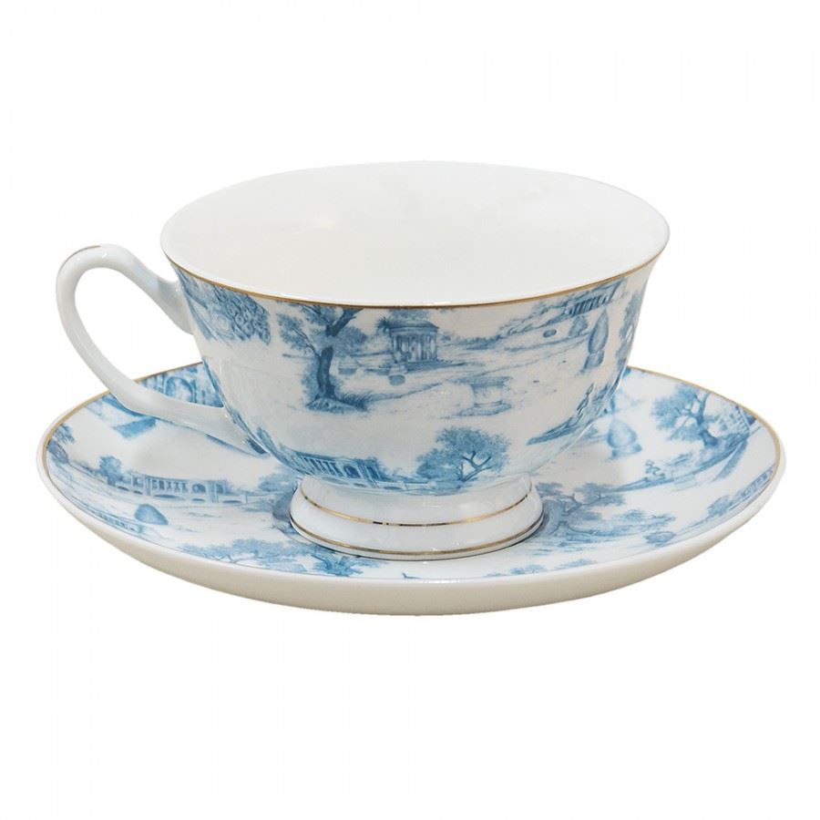 Чашка с блюдцем Blue White, 250 мл, 6CEKS0001BL