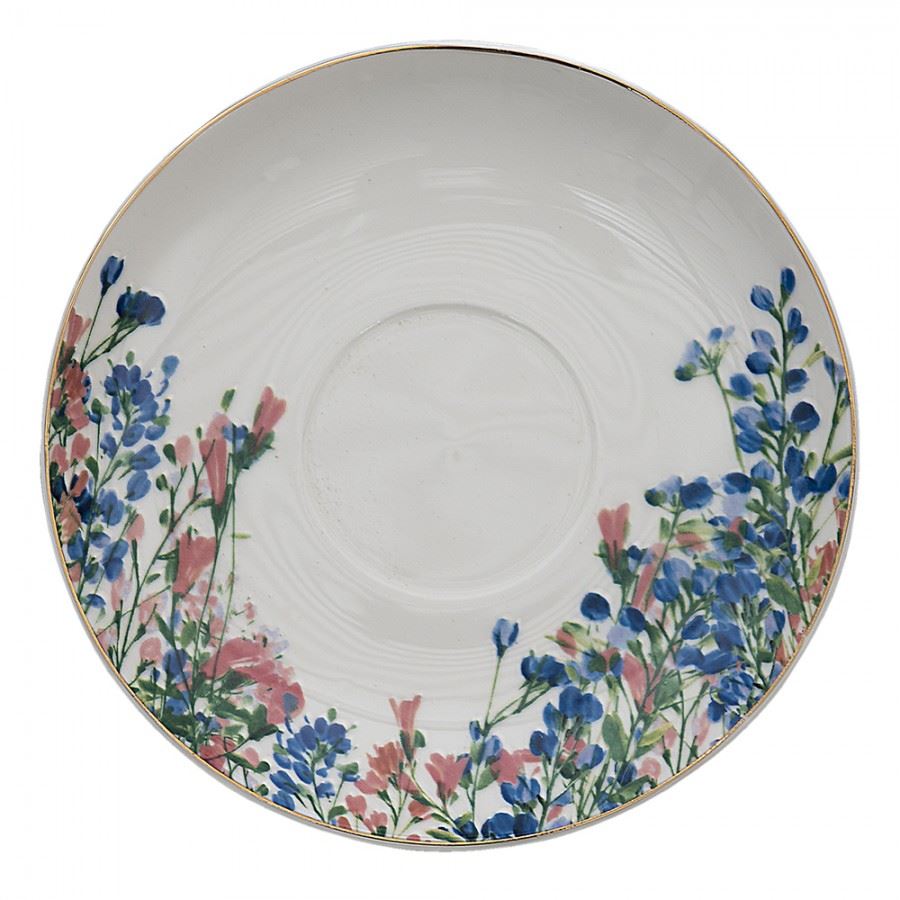Чашка с блюдцем Blue White Flowers, 250 мл, FISKS
