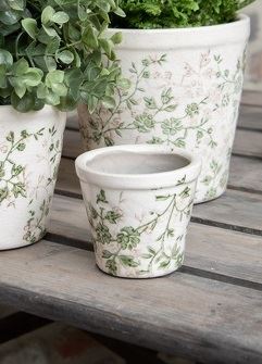 Керамическое кашпо для цветов в винтажном стиле Pastel Green, 8*7 см, 6CE1457XS