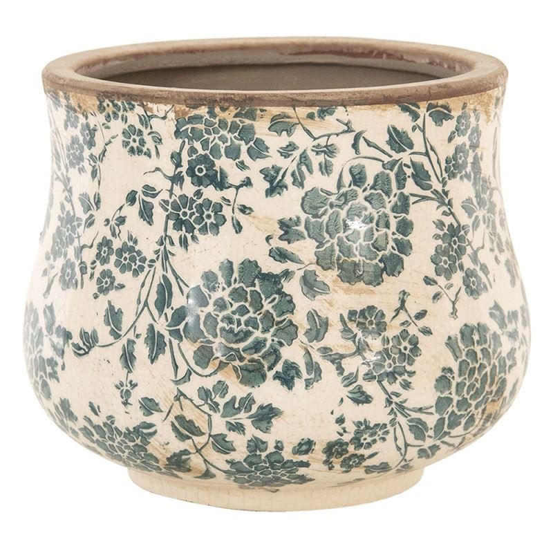 Керамічне кашпо для квітів в вінтажному стилі Pastel Blue, 21*17 см, 6CE1034L