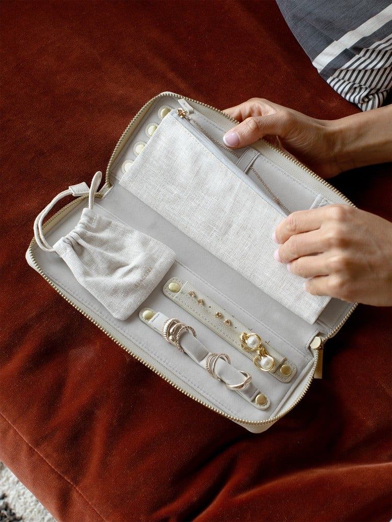 Органайзер для прикрас Travel Stackers Jewellery Roll Oatmeal & Linen, 24,5*10,5*3 см,  76392