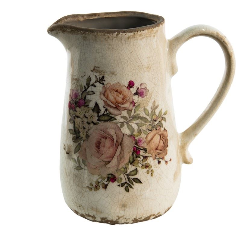 Декоративный керамический кувшин в винтажном стиле Roses, 16*11*18 см, 6CE1420