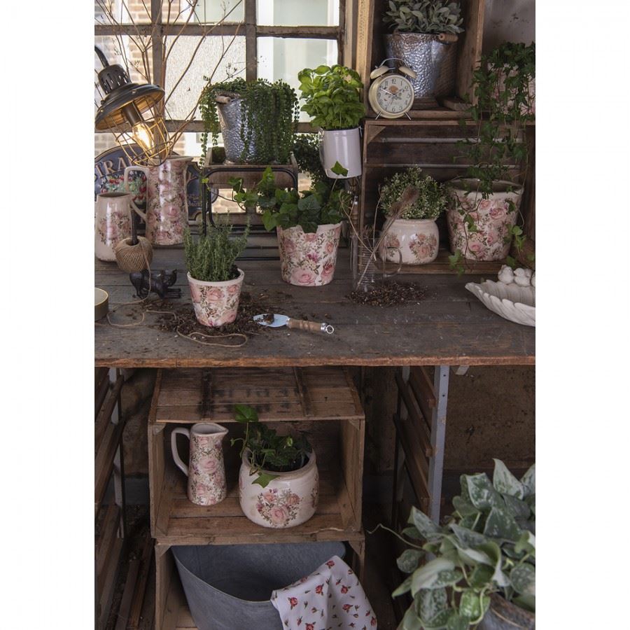 Декоративный керамический кувшин в винтажном стиле Roses, 16*11*18 см, 6CE1420