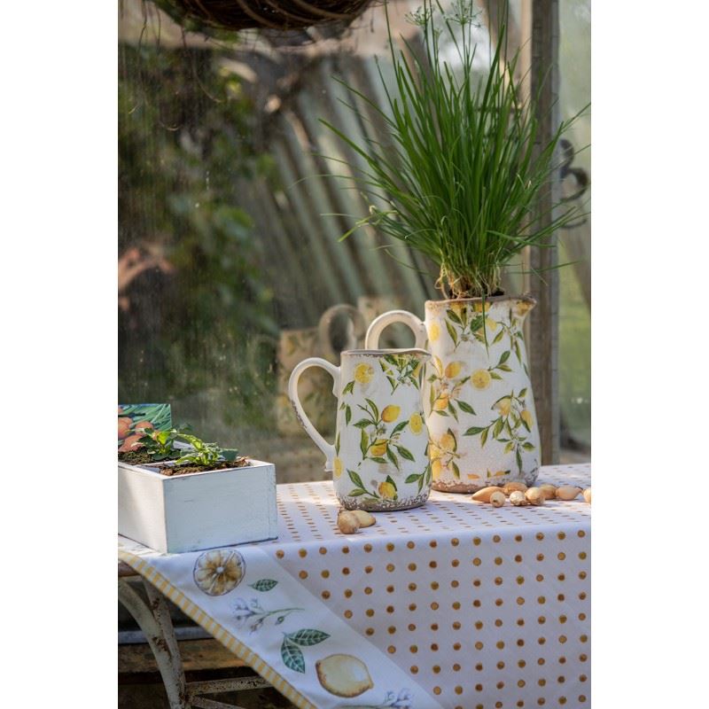 Декоративный керамический кувшин в винтажном стиле Yellow Lemons, 16*11*18 см, 6CE1530M