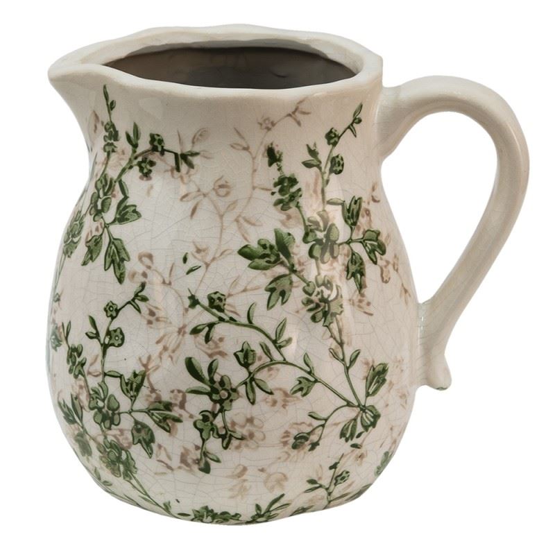 Декоративний керамічний глечик в вінтажному стилі Pastel Green, 16*13*15 см, 6CE1458M