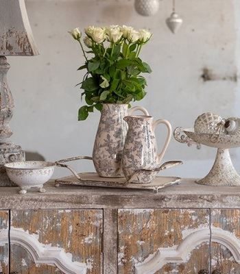 Декоративный керамический кувшин в винтажном стиле Pastel Grey, 20*14*25 см, 6CE1444M