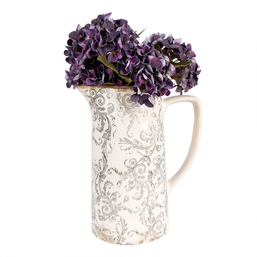Декоративний керамічний глечик в вінтажному стилі Pastel Grey, 21*14*26 см, 6CE1921L