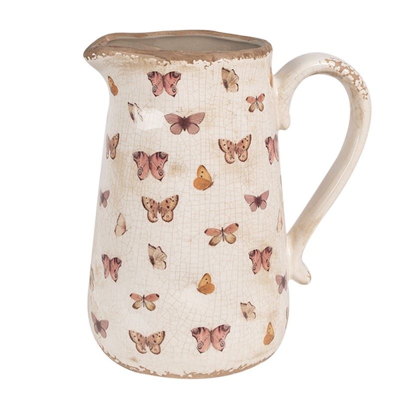 Декоративний керамічний глечик в вінтажному стилі Butterflies, 21*15*23 см, 6CE1663L