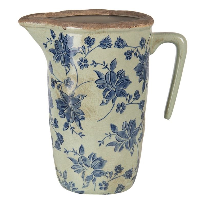 Декоративний керамічний глечик в вінтажному стилі Blue Flowers, 22*14*22 см, 6CE1258L
