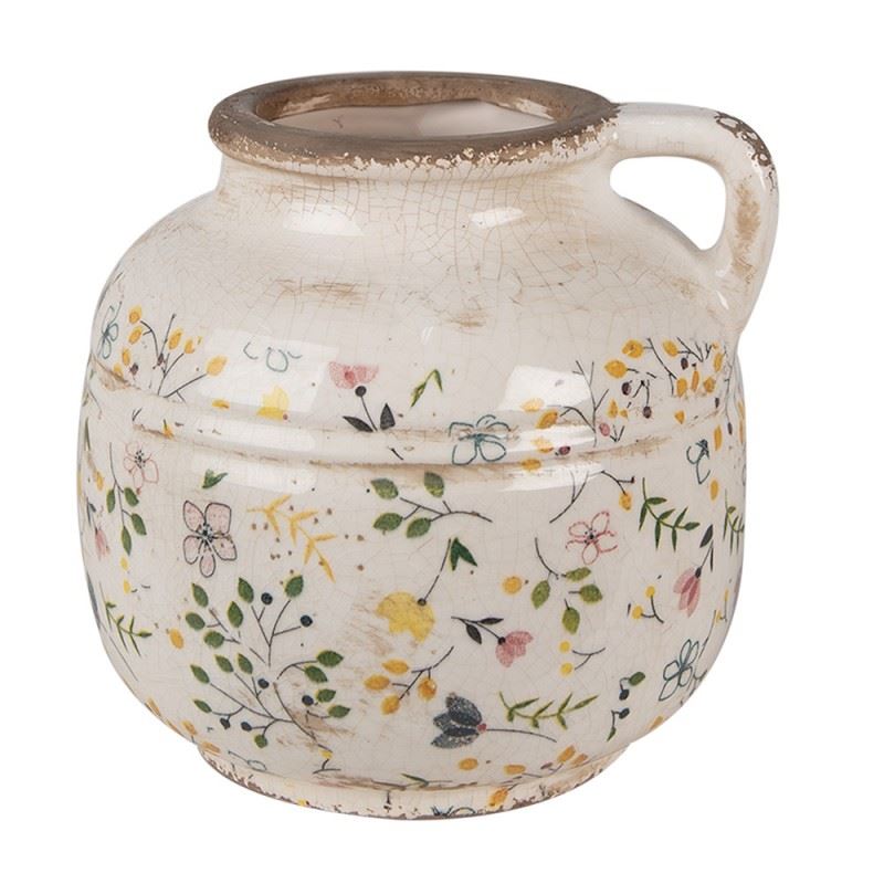 Декоративний керамічний глечик в вінтажному стилі Colored Flowers, 17*16 см, 6CE1611L