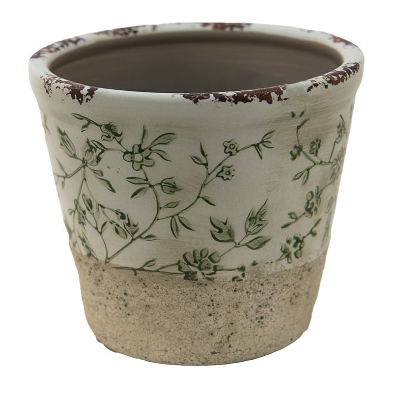 Керамическое кашпо для цветов в винтажном стиле Pastel Green, 12*10 см, 6CE1384M