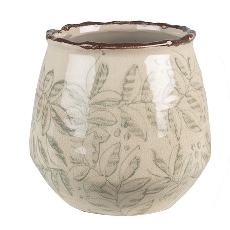 Керамическое кашпо для цветов в винтажном стиле Pastel Green, 14*13 см, 6CE1577M