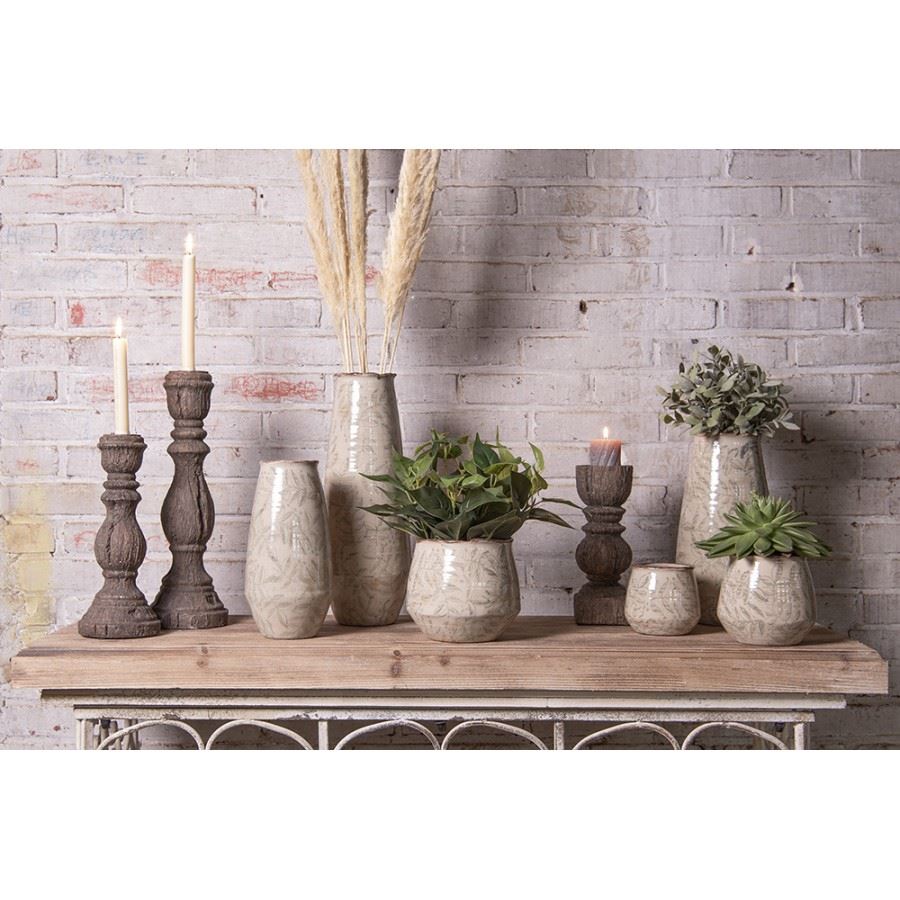 Керамическое кашпо для цветов в винтажном стиле Pastel Green, 14*13 см, 6CE1577M