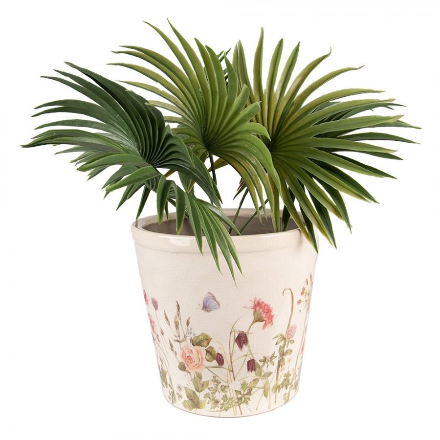 Керамическое кашпо для цветов в винтажном стиле Summer Flowers, 21*19 см, 6CE1555L