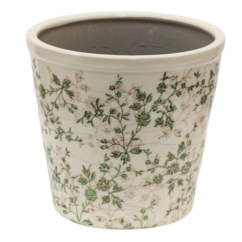 Керамическое кашпо для цветов в винтажном стиле Pastel Green, 22*20 см, 6CE1457XL