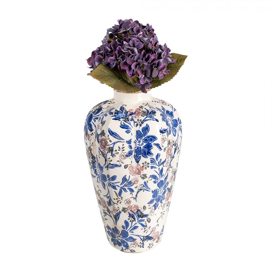 Декоративная керамическая ваза в винтажном стиле Blue Flowers, 21*35 см, 6CE1935M