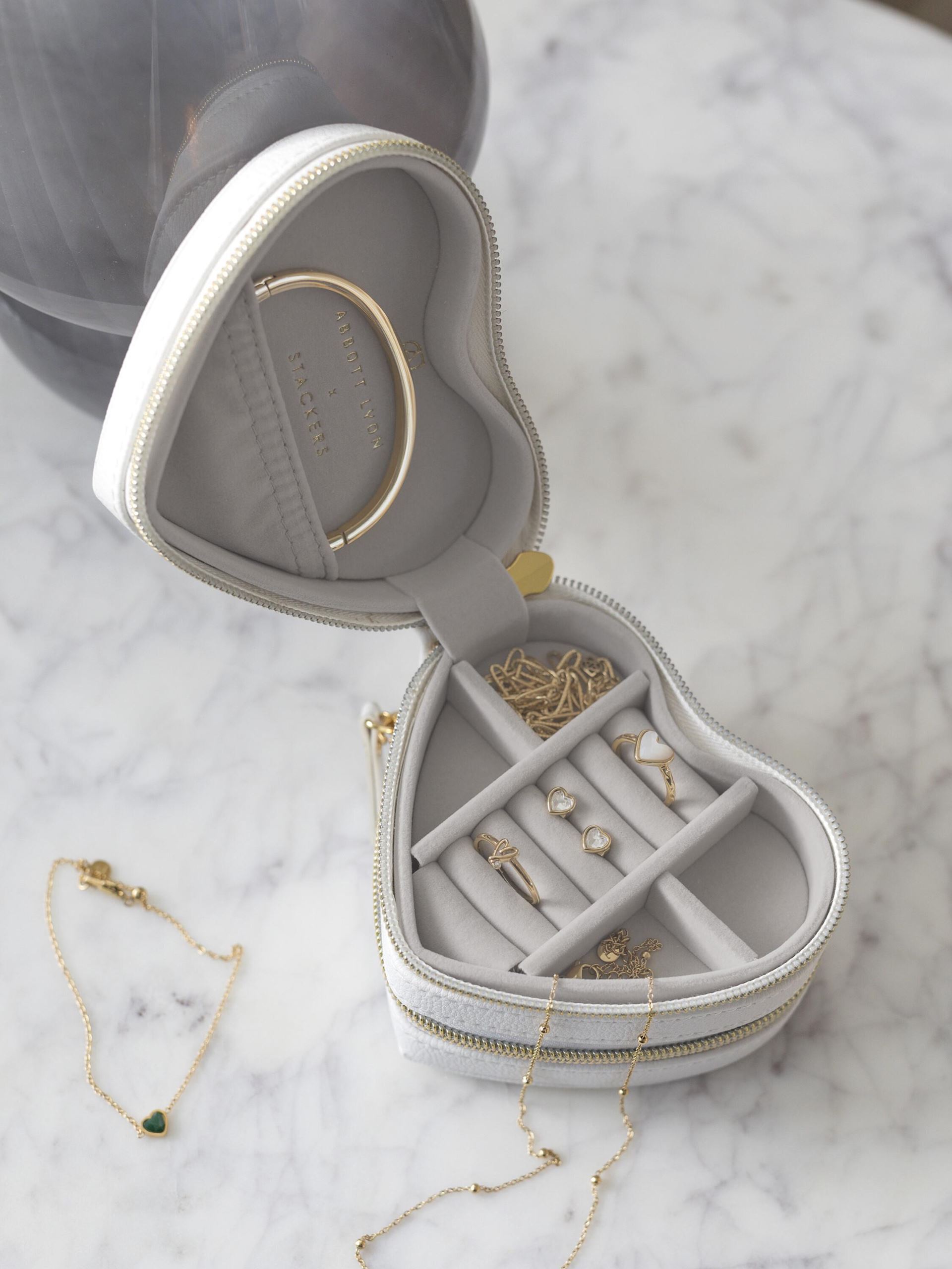Органайзер для прикрас Travel Stackers White Pebble & Champagne Gold, 76668