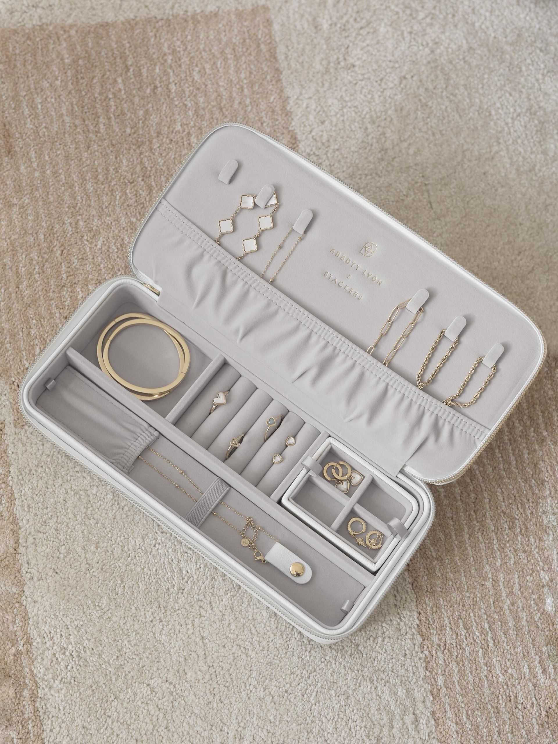 Органайзер для прикрас Travel Stackers White Pebble & Champagne Gold, 27*5*12 см,  76670